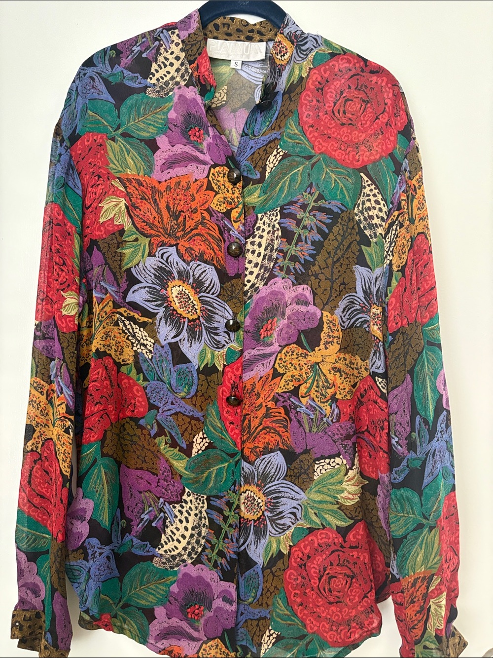 Vintage-Inspired Multi Floral Button-Down Shirt - platinum collection